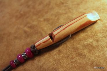 Rosenholz Doppelpfeife verdreht mit Pfeifenband