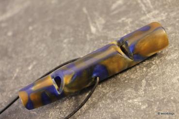 Doppelpfeife aus Acryl blau/gold