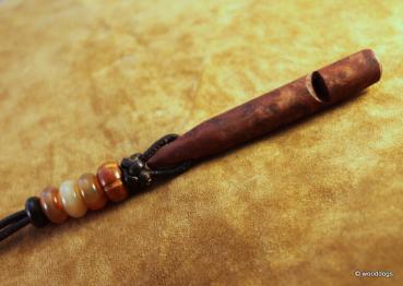Hundepfeife York Gum Burl Maser mit Pfeifenband