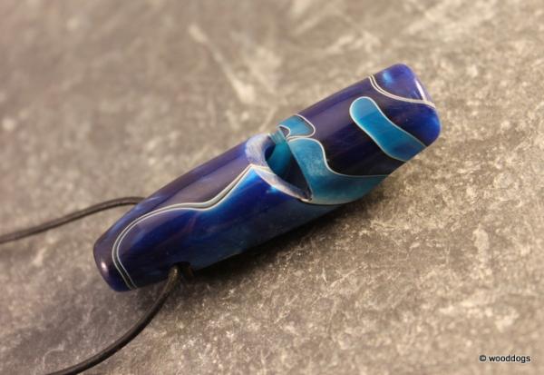 Trillerpfeife mini aus Acryl blau Nr. 1